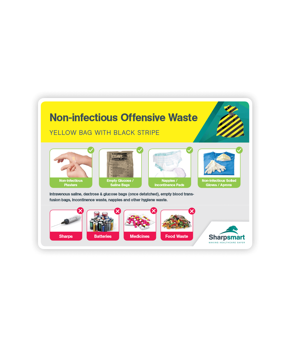 Offensive Waste Bin Label Sharpsmart